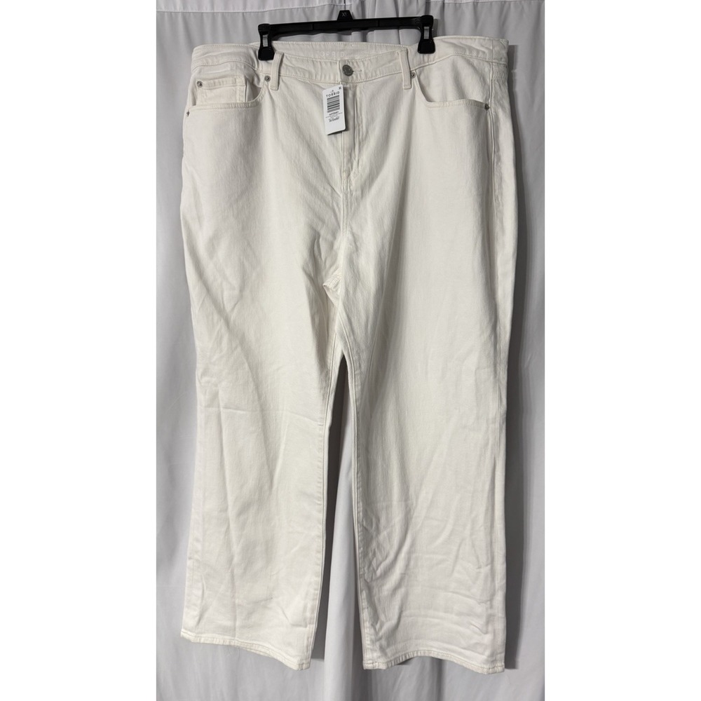 NWT Torrid Womens White High Rise Baggy Straight Leg Jeans Denim Plus 20 Short